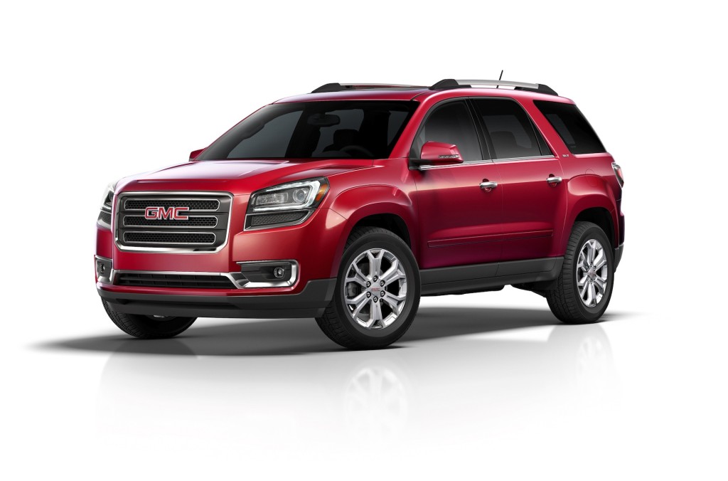 2014 GMC Acadia SLT Front 3/4 in red